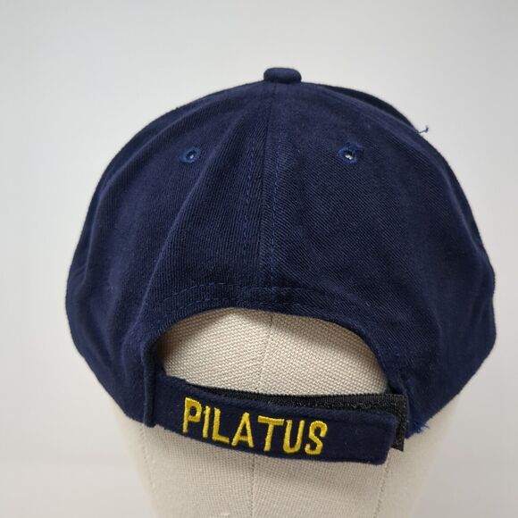 Pilatus Strapback Hat Blue One Size Adjustable Embroidered Vented Holes 6 Panel - Picture 5 of 7